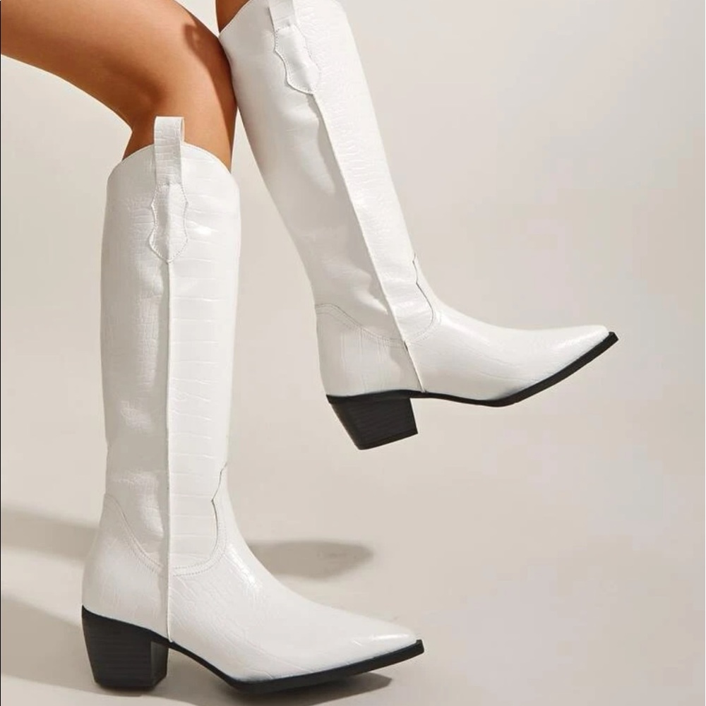 White cowgirl boots (tall)